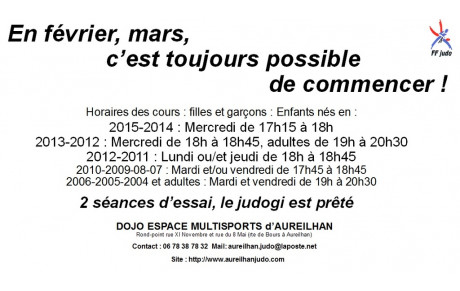 Février, mars, c'est toujours possible de commencer !